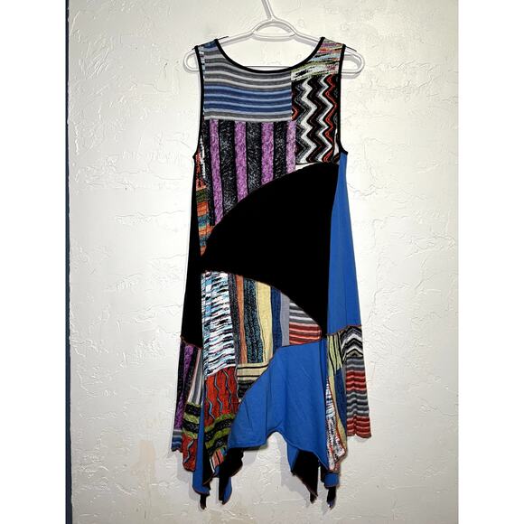 Parsley & Sage Joana patchwork asymmetrical dress womens medium boho tribal - Picture 6 of 9